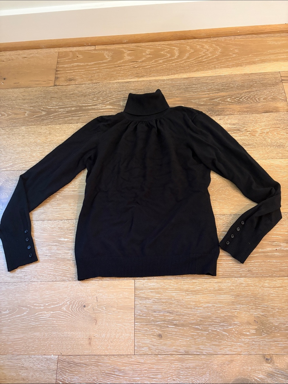 The Limited Black Turtleneck Sweater Button Cuff Size S